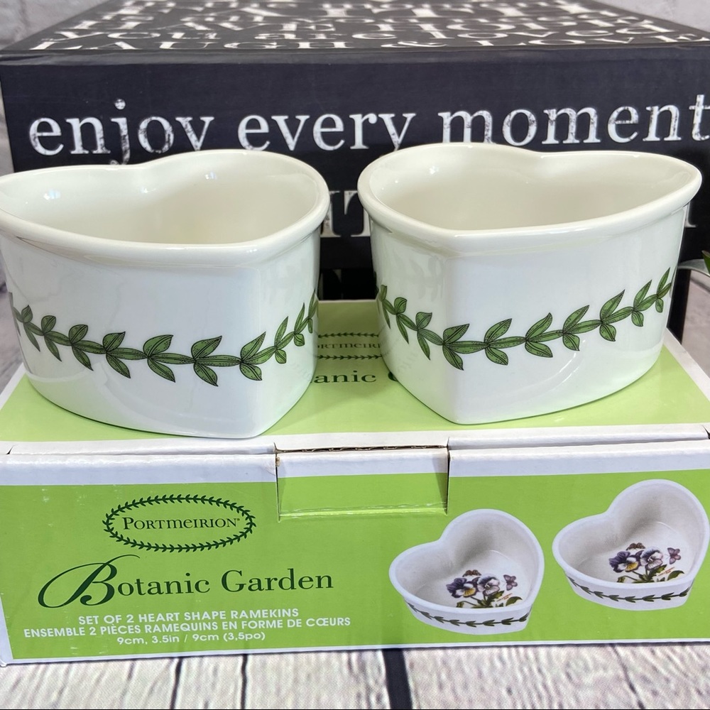PORTMEIRION Botanic Garden Decorative Heart Ramekin Set-NIB-🔥FINAL PRICE🔥 - Picture 3 of 14